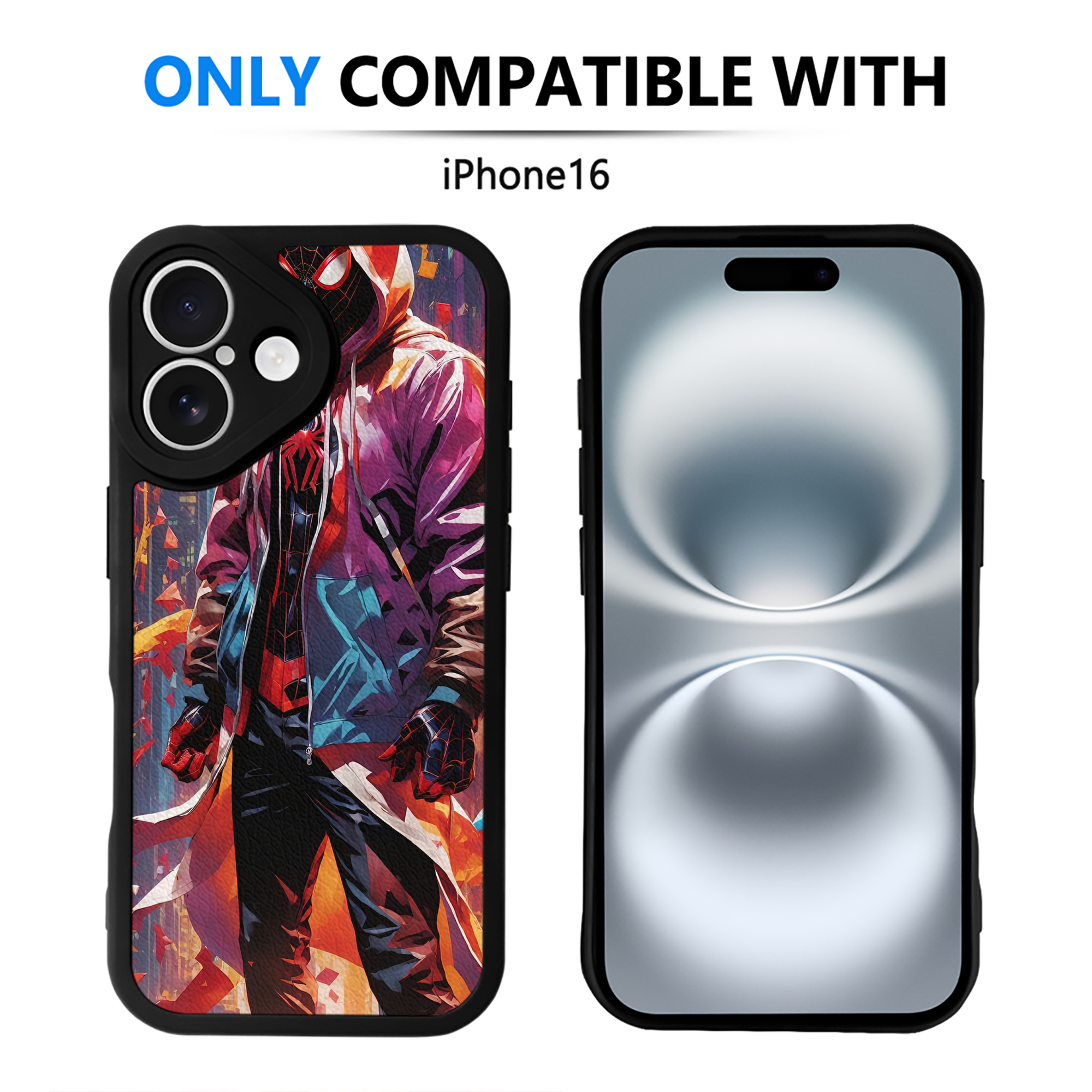 （画像用） Spider Man スパイダーマン 【iPhone 16シリーズ対応】シリコンスマホケース（レザー調） 材質：シリコン